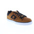 DC Pure 300660-KBO Mens Brown Leather Lace Up Skate Inspired Sneakers Shoes