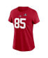 Women's George Kittle Scarlet San Francisco 49ers Super Bowl LVIII Patch Player Name and Number T-shirt