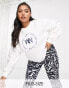 Threadbare Fitness Plus Dixie embroidered wellness sweater in white