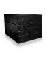 ICY BOX IB-564SSK - 3x 5.25" - Storage drive tray - 2.5" - SATA - SATA II - SATA III - Serial Attached SCSI (SAS) - Black - Aluminium