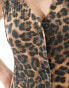 Фото #4 товара ASOS DESIGN button front waistcoat mini dress with princess seam detail in leopard print