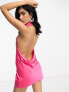 Pretty Lavish backless satin mini dress in pink