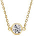 Фото #6 товара De Beers Forevermark diamond Bezel Pendant Necklace (1/10 ct. t.w.) in 14k White or Yellow Gold, 16" + 2" extender