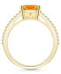 ფოტო #3 პროდუქტის Citrine and Diamond Accent Ring in 14K Yellow Gold