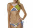 MINKPINK Womens Swimwear Sunset Patchwork Halter Multi Color Bikini Top Size S