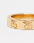 Фото #2 товара ASOS DESIGN 14k gold plated ring with engraved cherry design