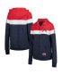 ფოტო #2 პროდუქტის Women's Heather Navy Atlanta Braves Colorblock Full-Zip Hoodie Jacket