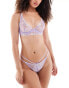 Фото #1 товара Hunkemoller Lillia embroidered lace plunge unpadded bra in lavender