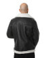 Фото #3 товара Men's Shearling Aviator Jacket, Silky Black with White Curly Wool