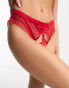 Фото #2 товара Tutti Rouge Carina sheer mesh high waist brazilian brief with ruched back detail in red