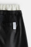 Фото #8 товара Double-waistband Leather Shorts