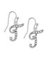 Silver Tone Crystal Initial Wire Earring