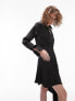 Topshop asymmetric mini shirt dress in black