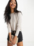 Фото #1 товара ASOS DESIGN light weight marled boxy long sleeve top in oatmeal marl
