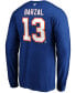 ფოტო #3 პროდუქტის Men's Mathew Barzal Royal New York Islanders Authentic Stack Name and Number Long Sleeve T-shirt