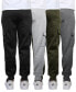 Men's Heavyweight Fleece-Lined Cargo Jogger Sweatpants-4PK