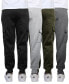 ფოტო #2 პროდუქტის Men's Heavyweight Fleece-Lined Cargo Jogger Sweatpants-4PK