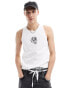 Фото #1 товара Obey ribbed vest with graphic in white