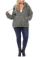 ფოტო #1 პროდუქტის Plus Size Hooded Sherpa Jacket