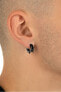 Barbed black round earrings KS-137