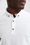 Фото #3 товара Slim Fit Polo Yaka Basic Kısa Kollu Pamuklu Penye Tişört