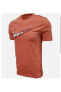 Фото #2 товара Dv2321-814 Men's Orange Paint Swoosh Round Neck Short Sleeve T-shirt Hy143