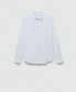 ფოტო #6 პროდუქტის Men's Regular-Fit Striped Cotton-Linen Shirt