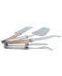Laguiole 5 Piece Cheese Knife, Fork and Slicer Set, Mixed Metals