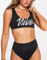 Фото #3 товара Nike Swimming scoop neck bikini top in black