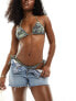 Stradivarius bikini top with twist strap in print M - фото #1