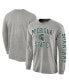 Фото #1 товара Men's Gray Michigan State Spartans Distressed Arch Over Logo Long Sleeve Hit T-shirt