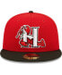 Фото #2 товара Men's Red Hickory Crawdads Authentic Collection Team Home 59FIFTY Fitted Hat