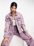 Фото #1 товара Kyo The Brand denim metallic pocket detail jacket co-ord in lilac