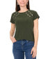 ფოტო #1 პროდუქტის Petite Cap-Sleeve Laced Grommet Tee