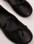 Topshop Brooke leather unlined ballet flats in black