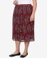 Plus Size Mulberry Street Casual Midi Paisley Skirt