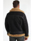 ფოტო #2 პროდუქტის Men's Shearling Aviator Jacket, Washed Brown with Ginger Curly Wool