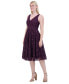 ფოტო #3 პროდუქტის Petite V-Neck Sleeveless Sequin A-line Dress