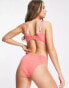 Pour Moi Rebel lace high leg brief in coral