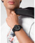 ფოტო #5 პროდუქტის Men's The $kull Black Silicone Strap Watch 41mm