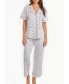 ფოტო #1 პროდუქტის Kyley Plus Size Pajama Heart Print Pant Set Trimmed in Red with Front Pockets, 2 Piece