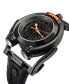 ფოტო #2 პროდუქტის Men's Triton Automatic Black Genuine Leather Strap Watch 49mm