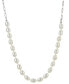 Cultured Freshwater Rice Pearl (5-5-1/2mm) Paperclip Link 18" Statement Necklace in Sterling Silver