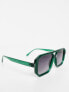 Фото #3 товара AJ Morgan retro hexagonal aviator sunglasses in green