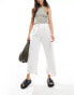 Фото #1 товара Stradivarius linen look culotte in white