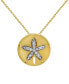 ფოტო #1 პროდუქტის Diamond Sand Dollar 18" Pendant Necklace (1/10 ct. t.w.) in 14k Gold-Plated Sterling Silver