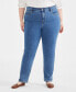 Фото #3 товара Plus Size High-Rise Straight-Leg Jeans, Created for Macy's