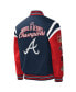 Фото #4 товара Куртка варсити G-III Sports by Carl Banks мужская темно-синяя "Atlanta Braves Title Holder Full-Snap"