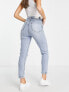 Bershka comfort fit mom jean in mid blue