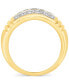 ფოტო #2 პროდუქტის Men's Diamond Three Row Dome Ring (1 ct. t.w.) in 10k Gold